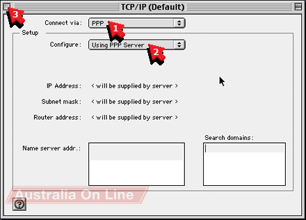 TCP/IP control panel. 