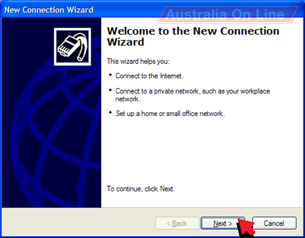 Welcome to the New Connection Wizard window. 