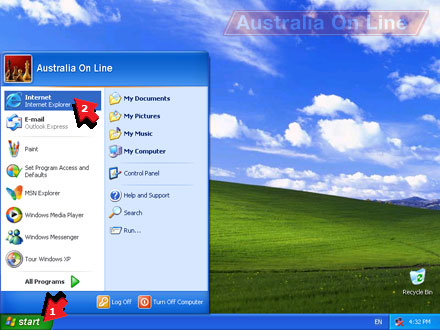 Desktop with Internet Explorer. 